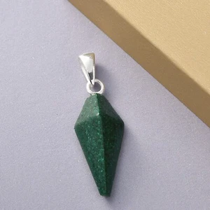 Natural African Malachite Fancy Pendant With 18" Mirror Chain 5.78 ctw NEW - Picture 1 of 4