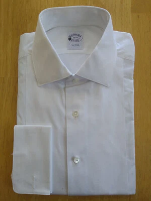 NWT Brooks Brothers White Formal Pique Bib Point Collar Shirt 16-34 MSRP $135 - Image 1 of 4