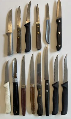 Lote de 14 cuchillos de cocina de colección Regent Sheffield Robinson EKCO Vanadium Geneva EE. UU. Foto 1 de 4