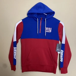 Ny Giants NFL Team Apparel 1/4 Zip Mens Hoodie Sweatshirt Size Medium MSRP $85 - Picture 1 of 13
