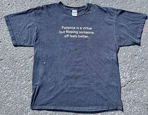 Vintage Y2k Erwachsene Humor Shirt Herren L schwarz verblasst Sex T-Shirt unangemessen Spaß - Bild 1 von 7