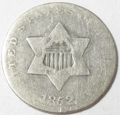 1852 Three Cent 3c Silver Trime - Type 1 - #11115-3 - Image 1 of 2