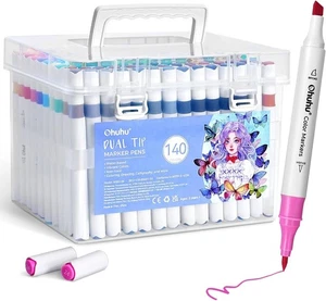 Markers for Adult Coloring Books No bleeding 140 Colors Water-based Coloring Mar - Picture 1 of 8