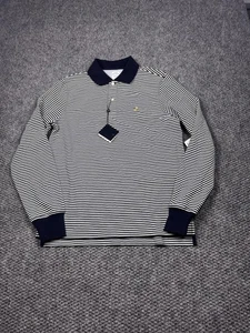 Brooks Brothers Polo Shirt Mens Small Navy Striped Long Sleeve Slim Fit Supima - Picture 1 of 9