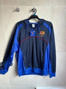 FC Barcelona Hoodie Mens 3XL FCB Sweater Mens Black Blue BRAND NEW WITH TAGS - Picture 1 of 4