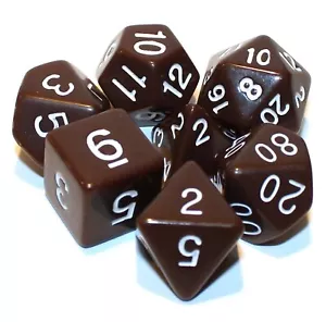 Juego de dados poliédricos opacos marrones de 7 piezas con bolsa marrón - Doom Shadow - Imagen 1 de 2