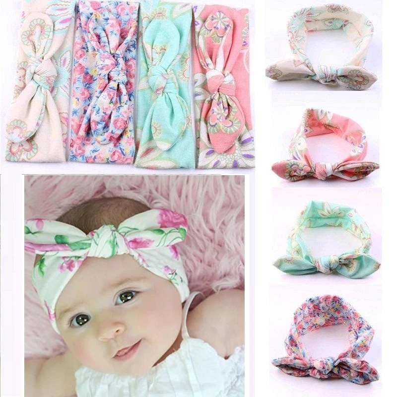 3PCS Girls Kids Baby Toddler Turban Knot Rabbit Headband Bow Hairband HeadBands - image 1 of 4