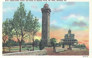 Reading Pennsylvania PA ~ Aussichtsturm & Hotel auf Skyline Dr. Mt. Penn UNP - Bild 1 von 2