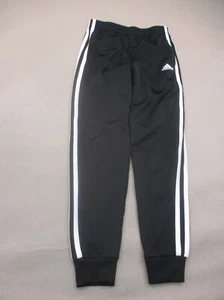 ADIDAS Size 7 Girls Black Elastic Waist Pull On Pocket Jogger Track Pants 140 - Picture 1 of 7
