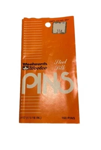 Vintage Sewing Pins in Original Package Woolworth Woolco Steel Silk Pins - Picture 1 of 6