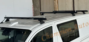 Black HEAVY DUTY Roof Racks Cross Bars X3 for Toyota Hiace LWB 2019-2025 - Picture 1 of 16