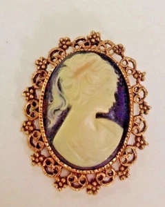 Broche camafeo colgante vintage - Imagen 1 de 3