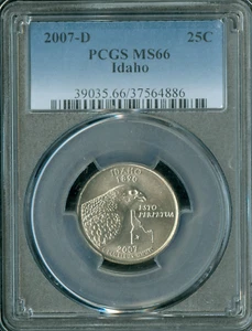 2007 D IDAHO QUARTER PCGS MS66 BUSINESS STRIKE RARE * - Picture 1 of 2