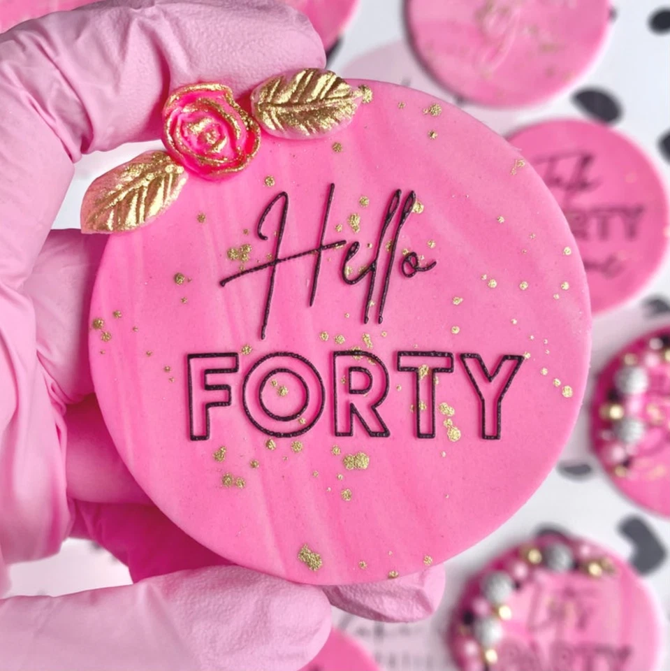 40 Cumpleaños Sello Grabado Galletas Cupcake Decoración Suministros para Hornear Foto 1 de 1