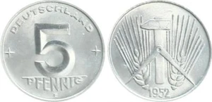 DDR 5 Pfennig 1952 E Prachtexemplar-Stempelglanz (5) - Photo 1/1