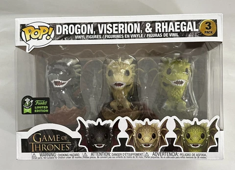 Game of Thrones Drogon Viserion Rhaegal ECCC Official Sticker Funko Pop 3-Pack Cover