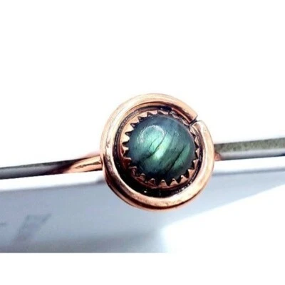 Labradorite copper crystal ring handmade - Image 1 of 4