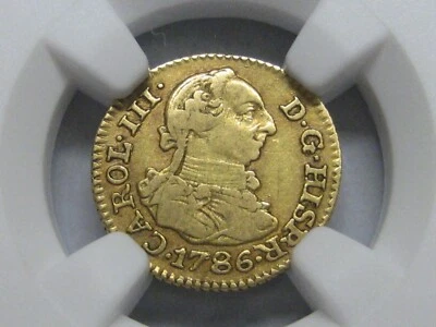 1786 MADRID 1/2 ESCUDO NGC VF30 GOLD CHARLES III SPAIN DOUBLOON COLONIAL ERA - Image 1 of 4