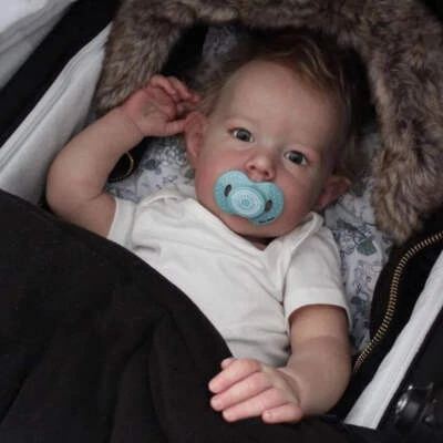 EXPROTAS BZDOLL 70cm/55CM 3D Haut Baby Reborn Puppe Realistisch Weich Silikon Blond Kleinkind