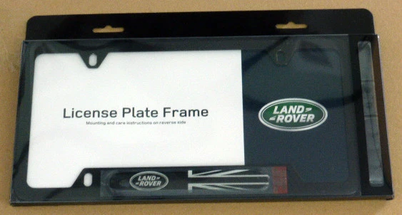 Land Rover Brand Genuine OEM Stainless Black License Plate Frame - Image 1 of 1