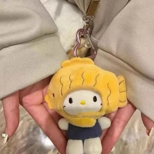 Snapper Fish Burning KT Cat Gift Pearl Chain Doll Cute Plush Doll Pendant - Picture 1 of 8