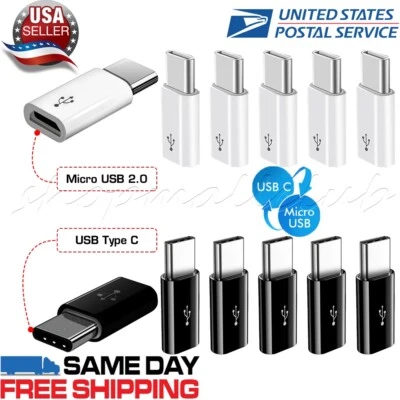 Lot Type-C Adapter to Micro USB data converter Connector Android Charger Cable - Image 1 of 4