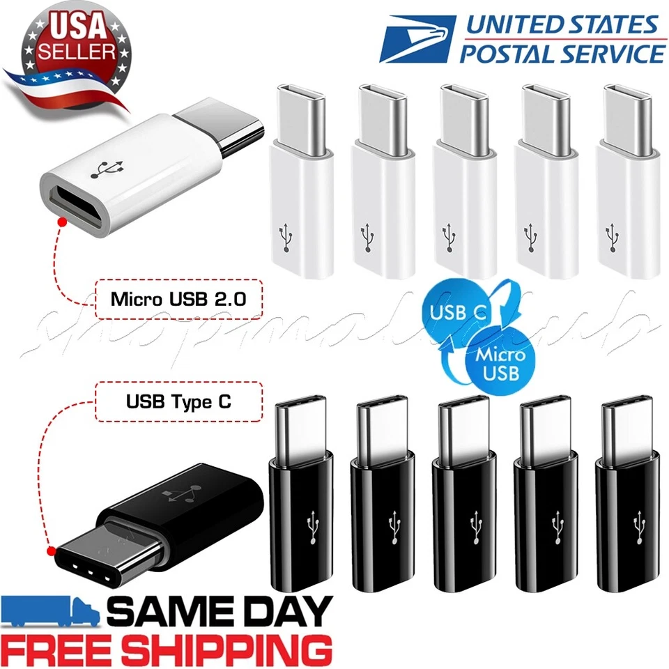 Lot Type-C Adapter to Micro USB data converter Connector Android Charger Cable - Image 1 of 4