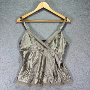 INC International Concepts Camisole Top Womens Size 6 100% Silk Cami Steel Y2K - Picture 1 of 13