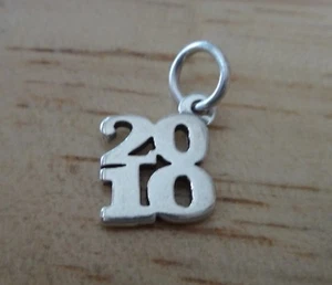 Sterling Silver 13x12mm Graduation Anniversary 2010 Birth Year Stacked Charm - Picture 1 of 1