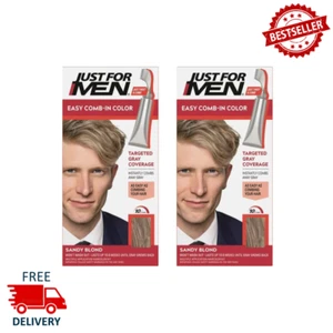 Just For Men Easy Comb-in Hair Color for Men, Sandy Blond, A-10, ( Pack of 2 ) - Picture 1 of 12
