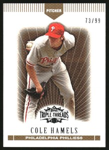 2007 Topps Triple Threads Gold #83 Cole Hamels /99