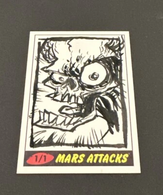 2012 TOPPS MARS ATTACKS HERITAGE SKETCH CARD by ARTIST ART GARFUNKEL #’d 1/1! - Image 1 of 4