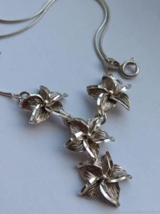 Sterling Silber 925 Halskette. Blumen Silber Halskette. Polen 6,9 g. - Bild 1 von 6
