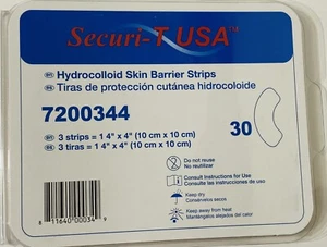 Securi-T USA 7200344 Hydrokolloid Hautbarriere Streifen 30 Stomapflege 1BX/30EA - Bild 1 von 7
