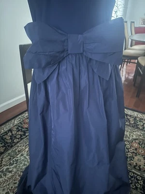 Chiara Boni La Petite Robe Bow-Embellished Blue  Notte Long Dress Size 14/16 US - Image 1 of 4