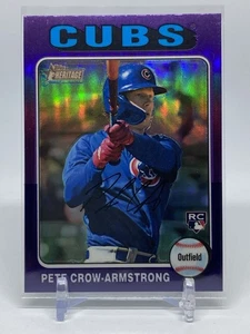 Pete Crow-Armstrong 2024 Topps Heritage #177 Chrome Purple Refractor Rookie RC  - Picture 1 of 2