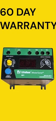 LITTELFUSE 601 MOTORSAVER 3-PHASE VOLTAGE MONITOR 200 - 480 VAC 50/60Hz  ( NEW ) - Image 1 of 4