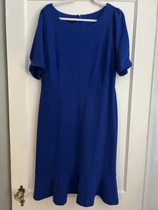 Beautiful Blue Talbots Calf Length Dress 14 - Picture 1 of 6