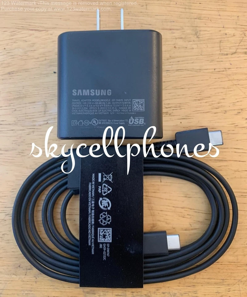Original  Samsung 45W Charger and 6ft C to C Cable for Galaxy S22 S23+ S24 Ultra - Image 1 of 1