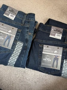 (2) Qty Men’s Member’s Mark Dark Blue Straight Fit Denim Jeans NEW! NWT 30x32 - Picture 1 of 3