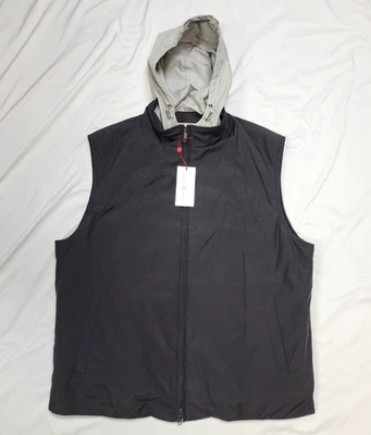 $1095 Nuevo Chaleco Luciano Barbera Cremallera Completa CAPUCHA Para Hombre 2XL 50 EU 60 Negro Mezcla Lana Foto 1 de 4