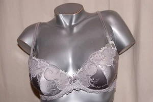 LISE CHARMEL Push Up BH SPLENDEUR SOIE mit Seide silber grau 80B NEU - Bild 1 von 3