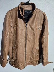 Giacca ecopelle marrone uomo taglia media Dixion designer jacket cappotto western - Foto 1 di 12