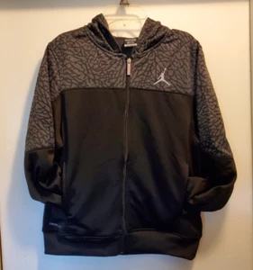 Air Jordan Boys XL Therma-Fit Track Jacket Black/Grey Hoodie. - Picture 1 of 9