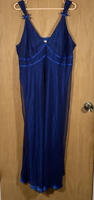 Vestido Largo Cacique Lencería Azul Vestido Sin Mangas Para Mujer Talla 18/20 Años 90 Gótico Ajustable Foto 1 de 4