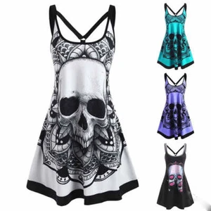 Fashion Halloween Print Sleeveless Dress Women casual top - Picture 1 of 13