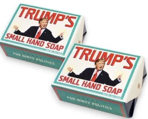 Juego de (2) jabón de manos pequeño Trump para política sucia (nuevo y sellado) - Imagen 1 de 6
