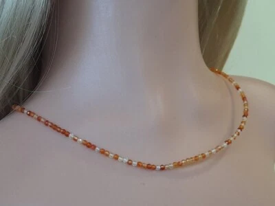 波西米亚红宝石刻面圆形宝石串珠女式手工项链24英寸 — 第 1/4 张图片