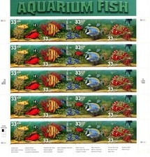 UNITED STATES MINT SHEET AQUARIUM FISH 1999 SHEET