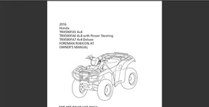 2016 Honda TRX500FA5 4×4 FOREMAN RUBICON AT ATV Maintenance and Owner's manual - Picture 1 of 13